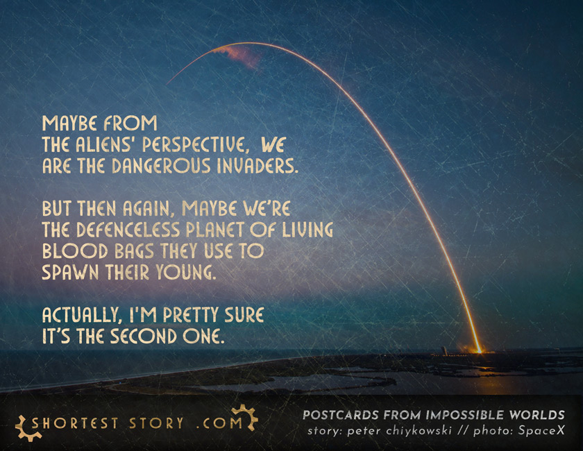 a very short science fiction story about visitors and vivisections
