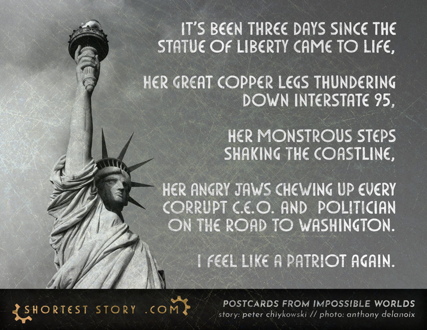 a short story about statues rampaging and politicians running