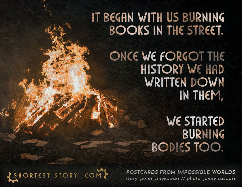 a short story about books and bonfires