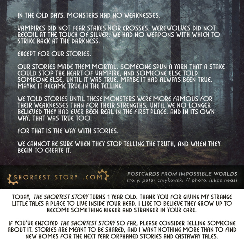 a short story about vampires and werewolves and my immense gratitude