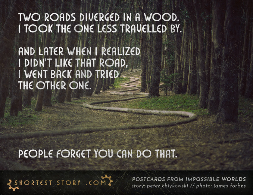 a short story about finding a path in the woods and realizing something you should have realized a long time ago