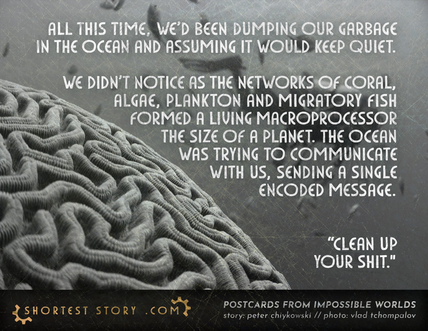 a short story about discovering that the ocean is a macroprocessor dedicated to communicating a single message to humanity
