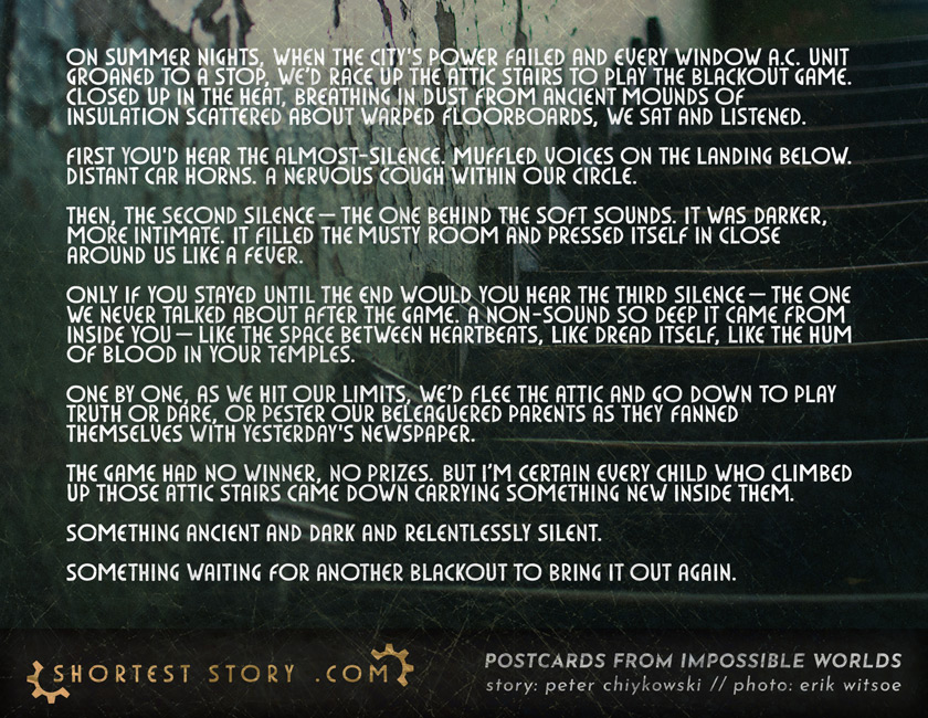 a short story about delving into darkness and bringing something back with you