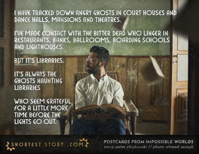 a short story about looking for ghosts in libraries