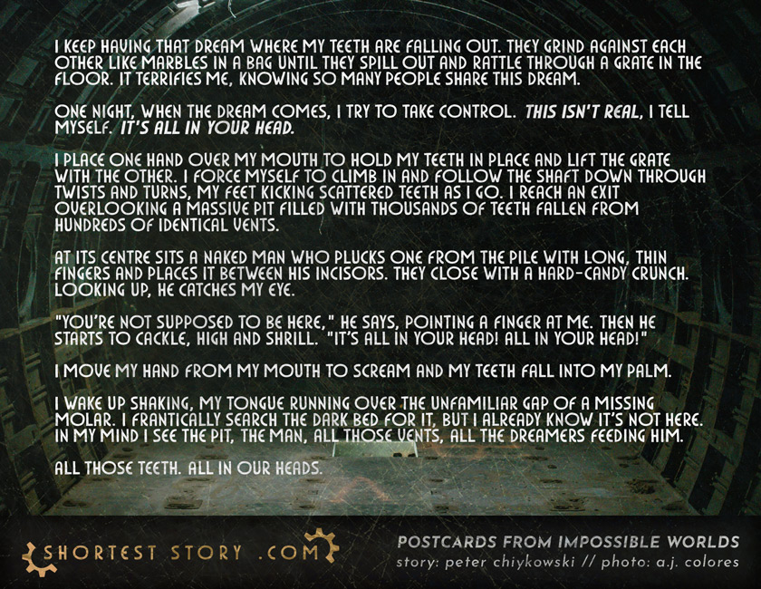 a short horror story about dreams where your teeth fall out and the place they all go