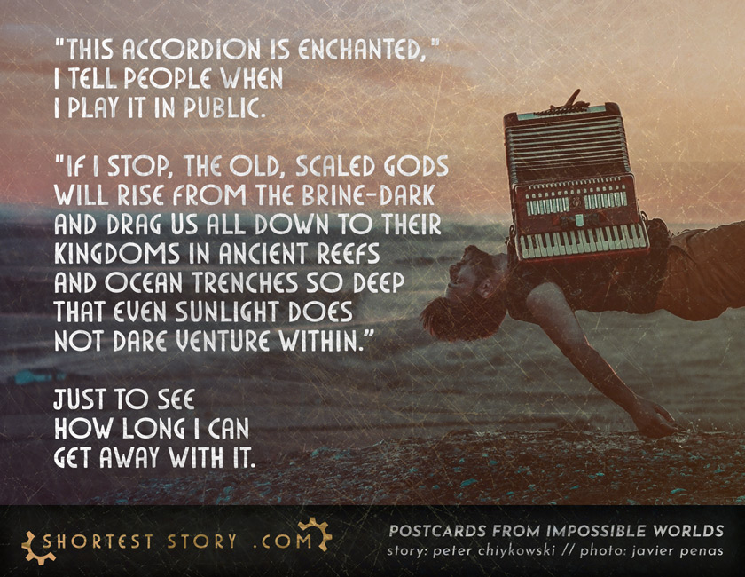 a short story about an accordion with a great cosmic purpose