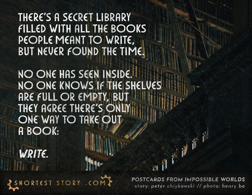 a short story about how to steal a tome from the library of unwritten books