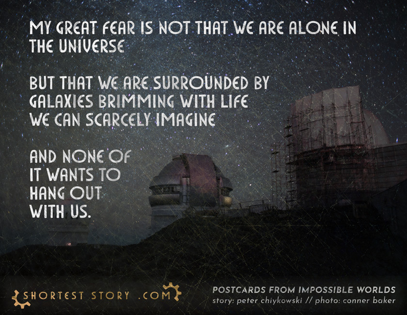 Alone in the Universe a short story about intelligent life and keeping distance