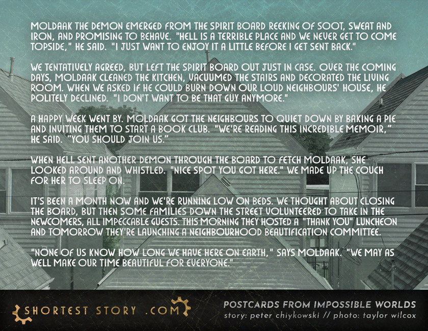 Newcomers a short story about a visitor who comes to stay