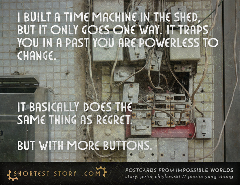 a short story about the time machine in the shed