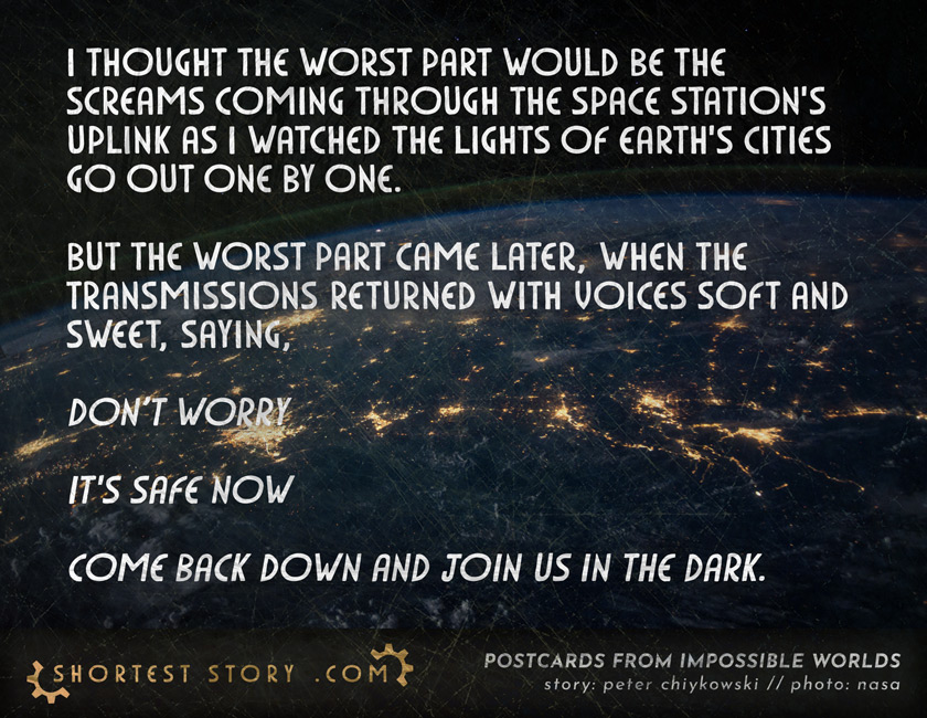 The Lights of Earth's Cities Go Out a horror short story about the world going dark below you