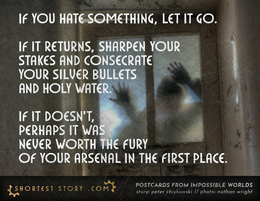 If You Hate Something a postcard story about hating and letting go