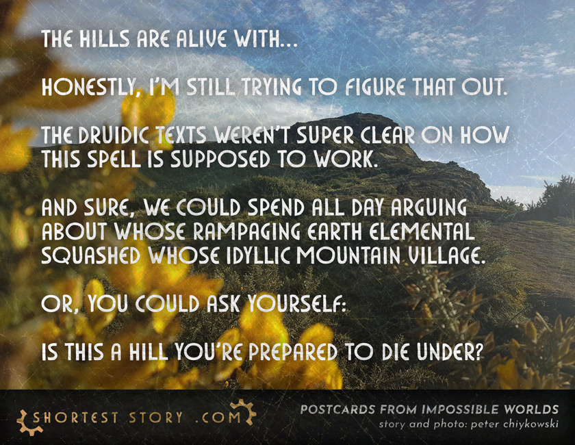 a short story about hills coming to life