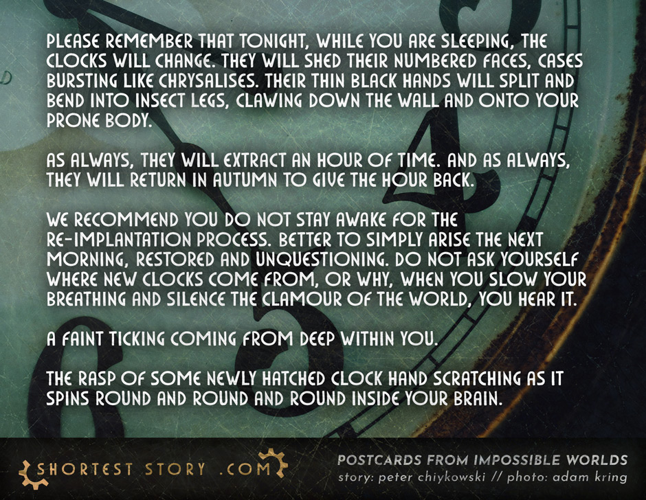 a horror story about Daylight Savings Time, and the clocks changing