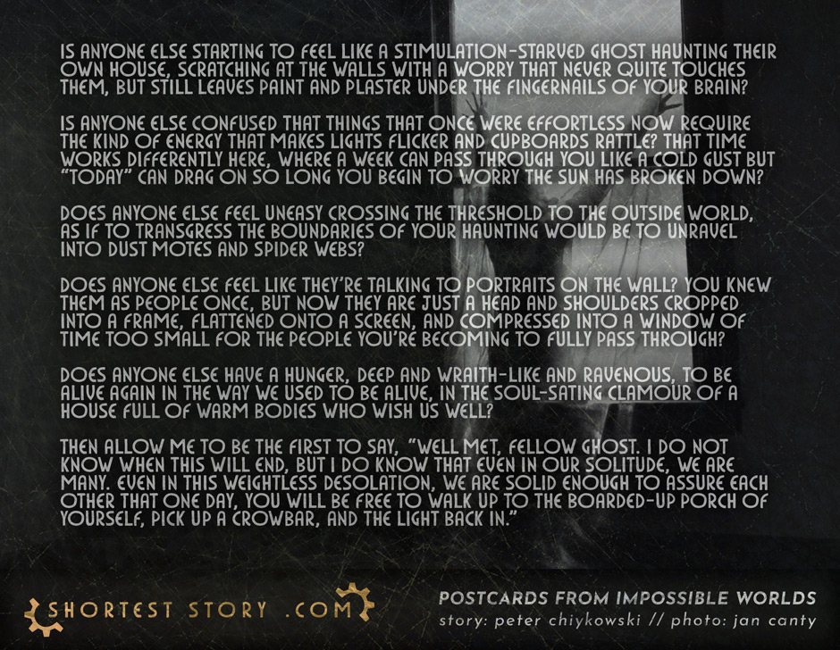 a postcard story for all the ghosts out there