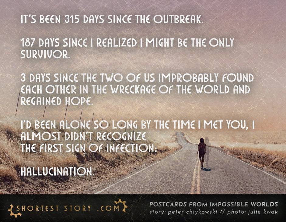 a postcard story about being the last one left on earth
